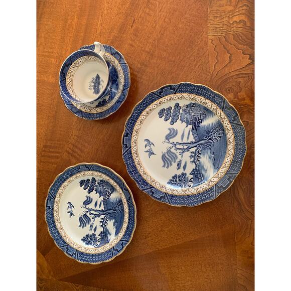 Booths England Real Old Willow Gold Trim 16-Piece Set - Picture 6 of 6